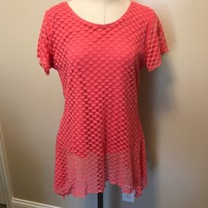 New Coral Tunic Top